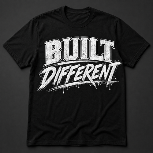 Built Different black slogan tee