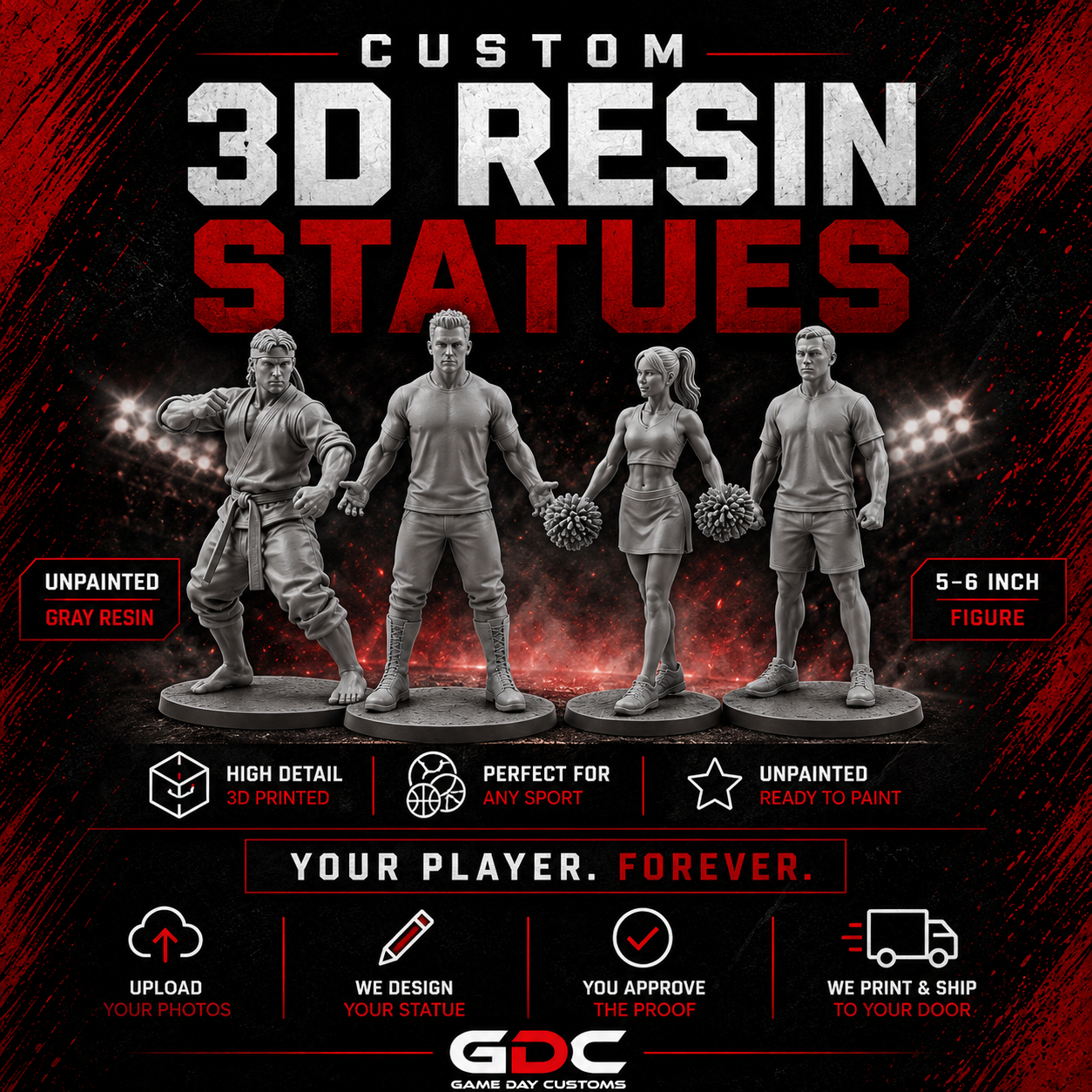 Custom 3D Resin Statues by Game Day Customs