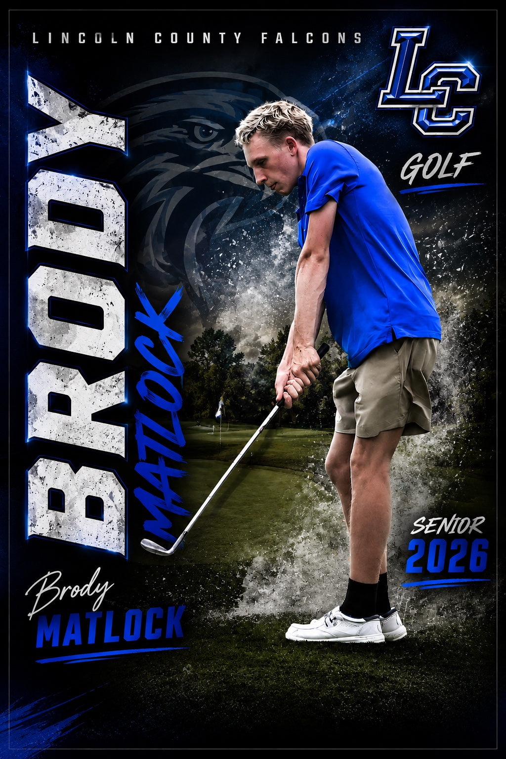 Custom 4 by 6 golf player print sample