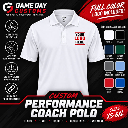 Custom Performance Coach Polo - full color logo included