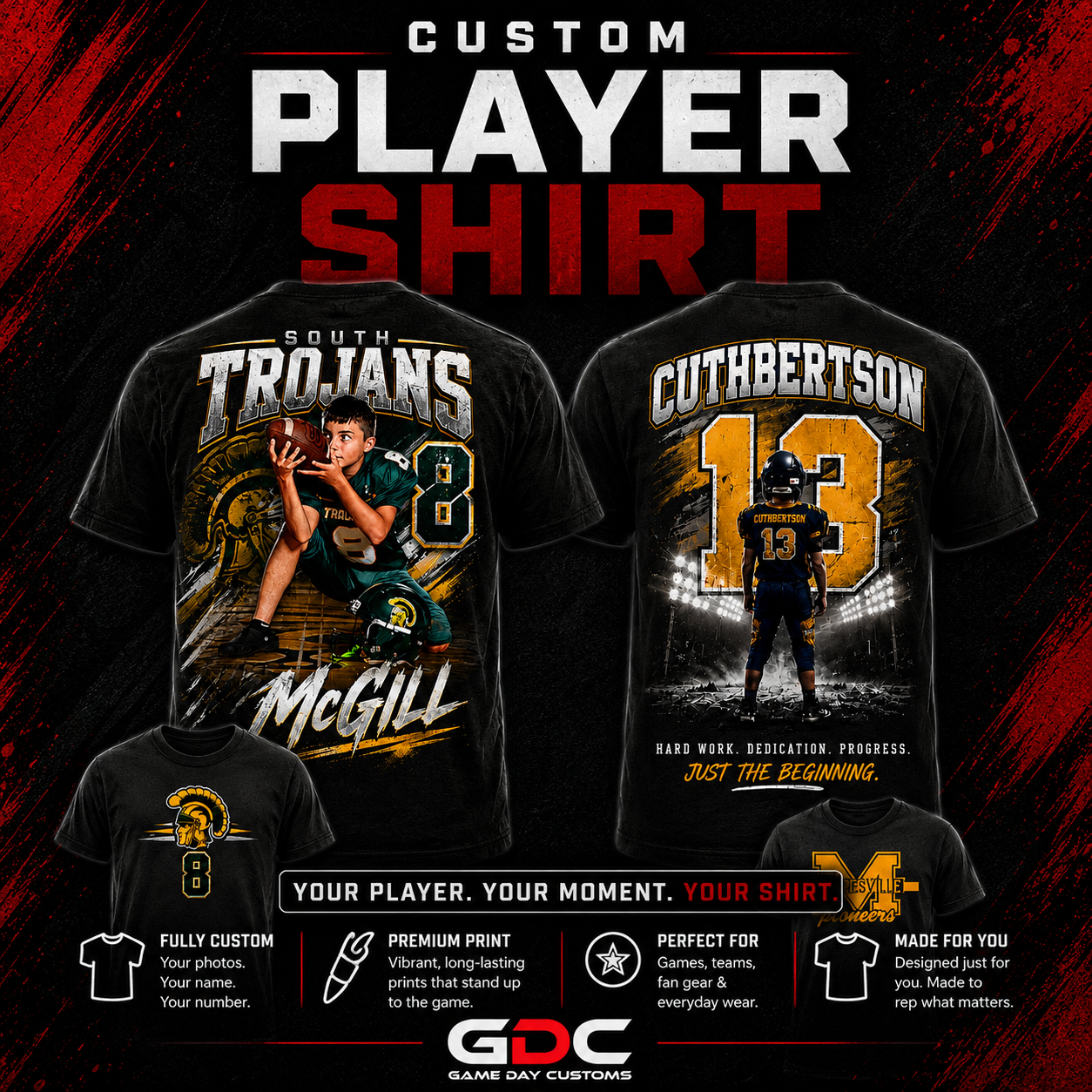 Custom Player Shirt by Game Day Customs