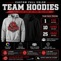 Custom full color team hoodies team pack pricing