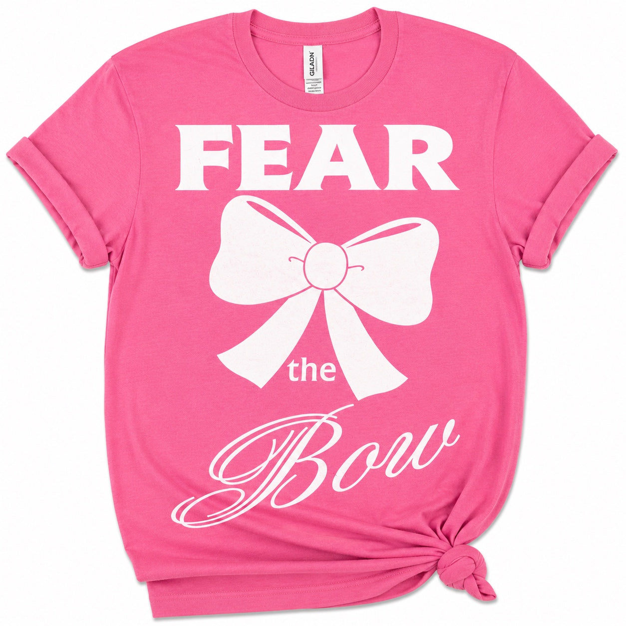 Pink Fear the Bow cheer game day tee