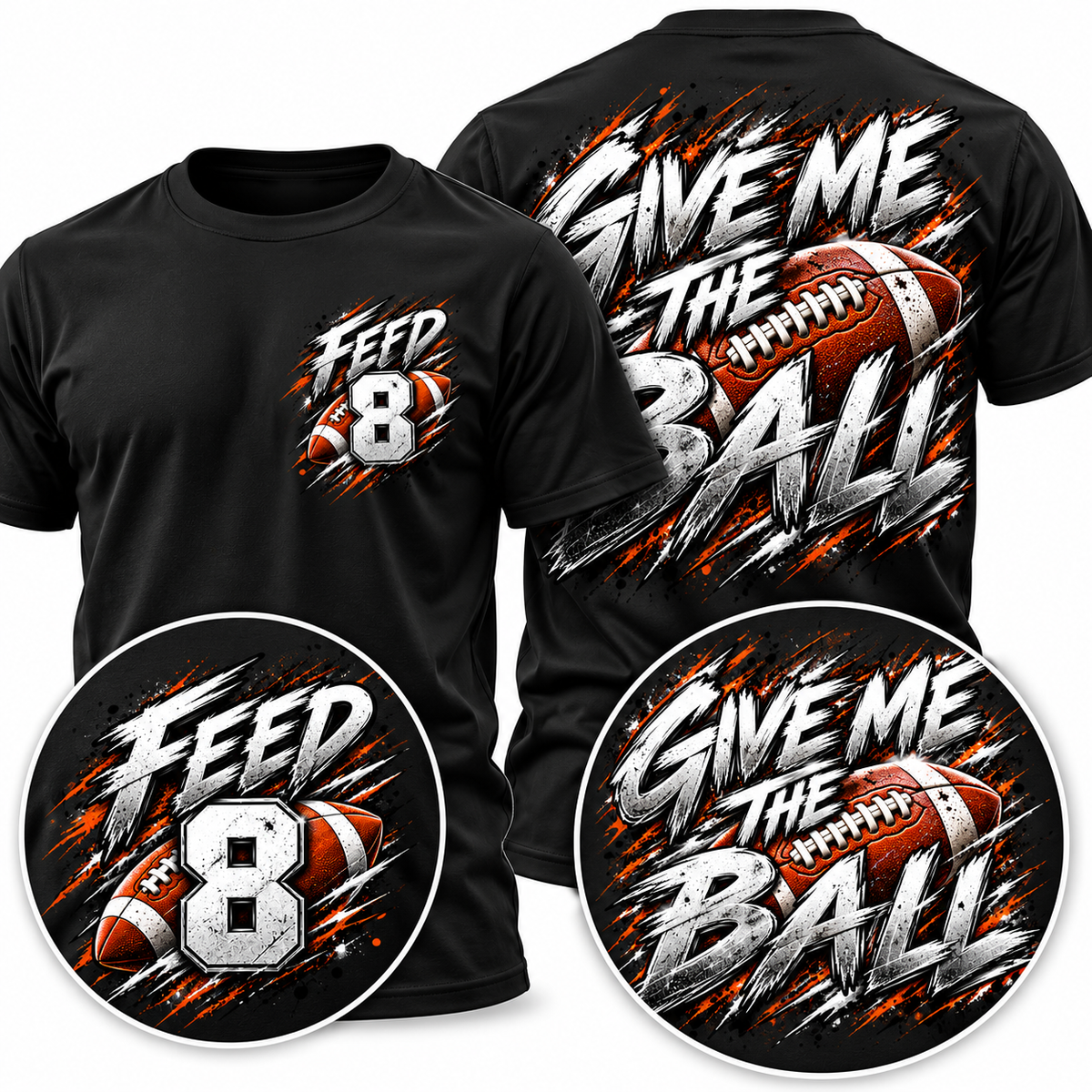 Feed 8 Give Me The Ball customizable football shirt front and back