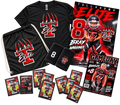 Game Day All-Star Pack with custom shirt, drawstring bag, wristbands, trading cards, poster and magazine cover