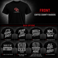 Game Day Tee Coffee County Edition front and back options