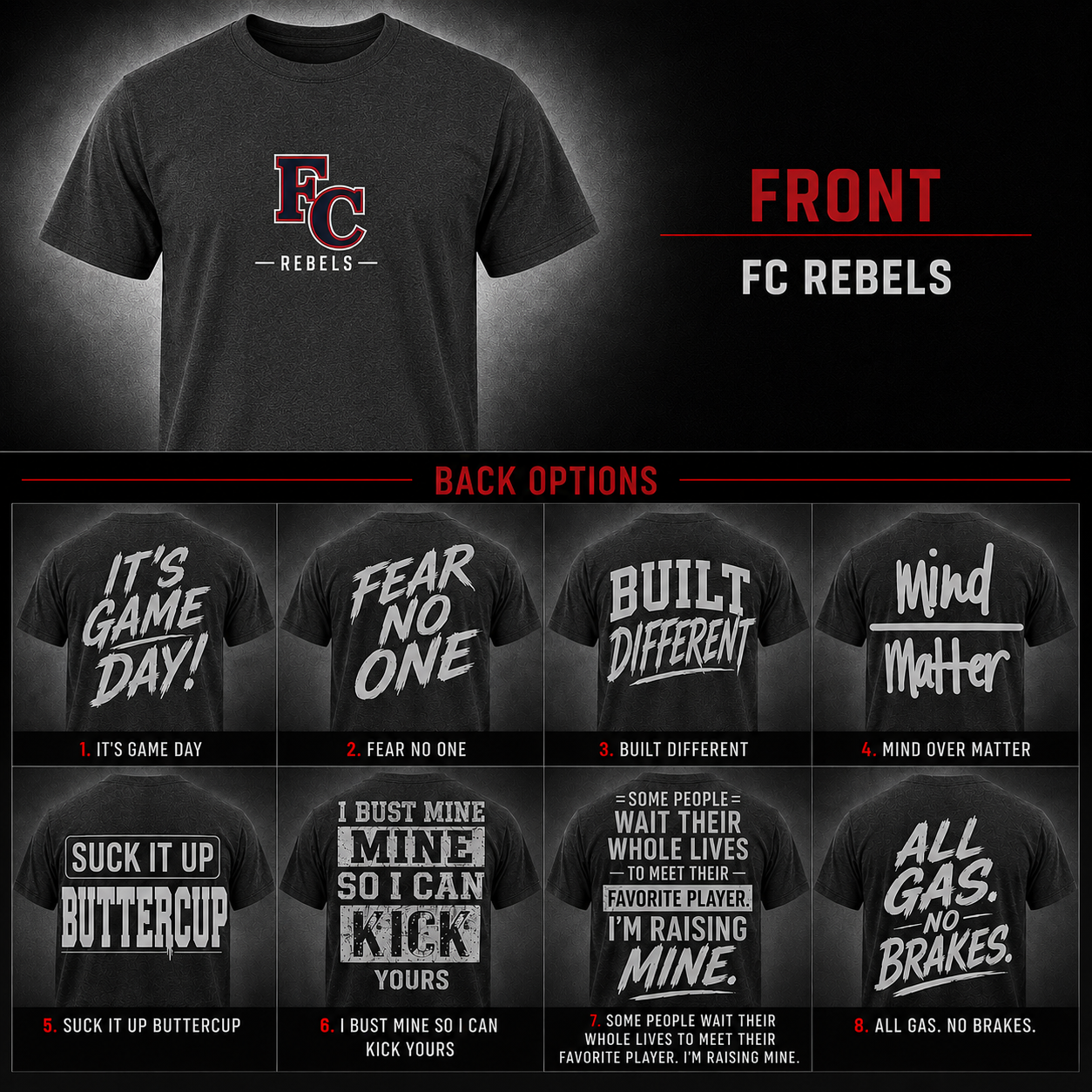 Game Day Tee Franklin County Edition front and back options