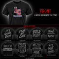 Game Day Tee Lincoln County Falcons Edition front and back options