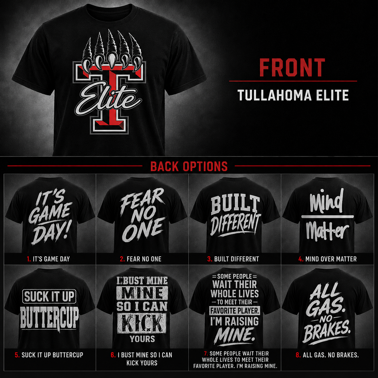 Game Day Tee Tullahoma Elite Edition front and back options