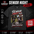 Senior Night 2026 custom player shirt with rookie year and senior year photos