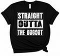 Black Straight Outta the Dugout baseball and softball game day tee