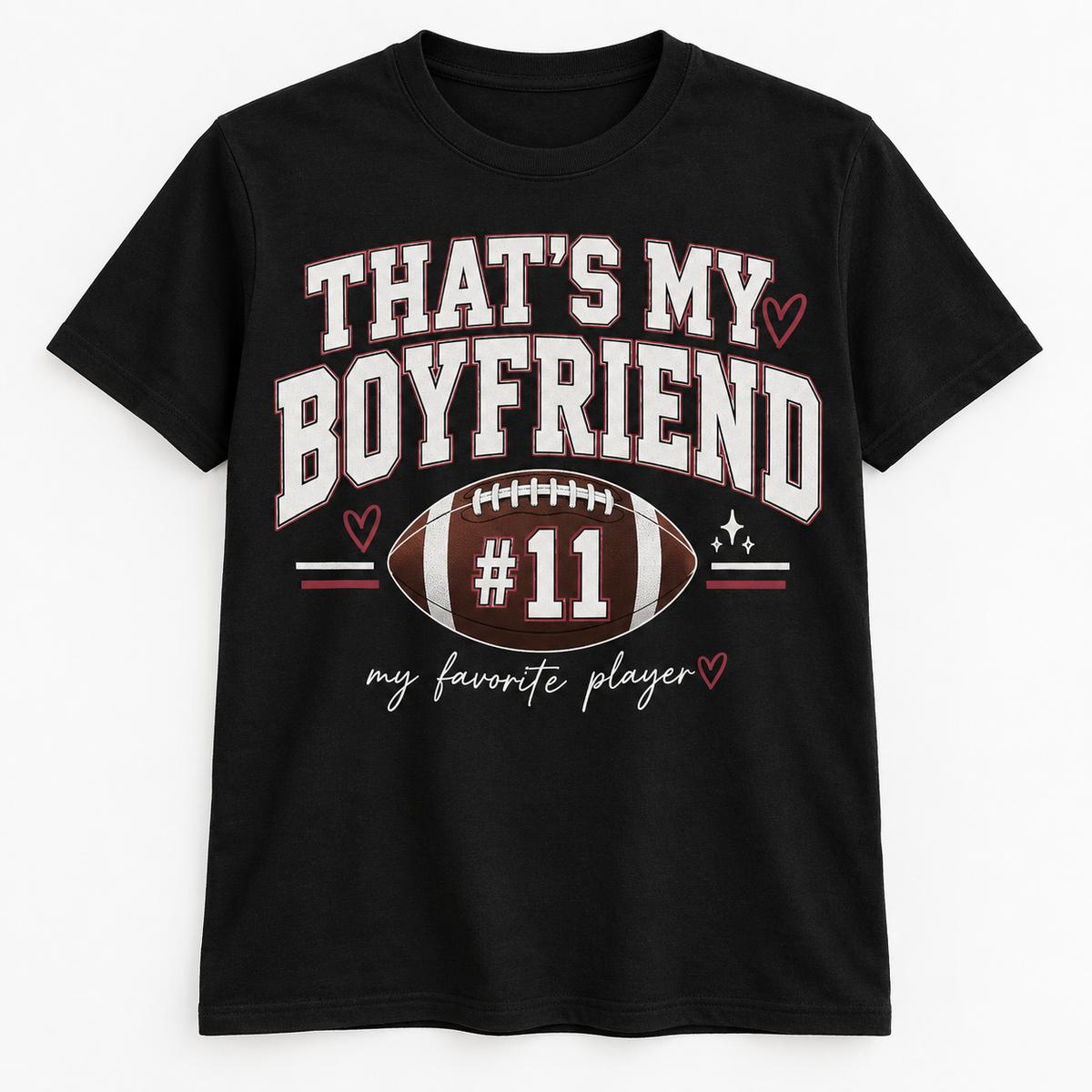 That's My Boyfriend custom football T-shirt mockup