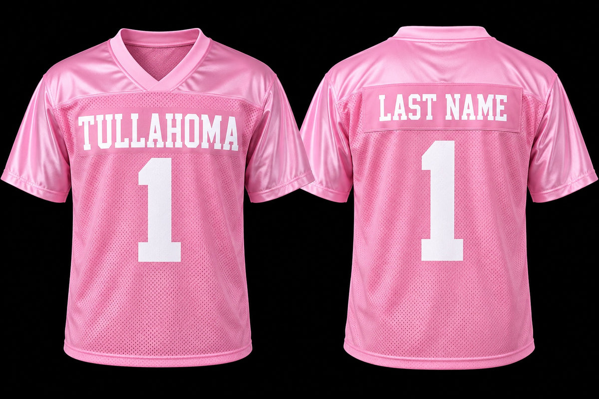 Tullahoma Elite pink out fan jersey front and back